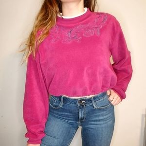 ALLISON DALEY pink crop top sweater crewneck M